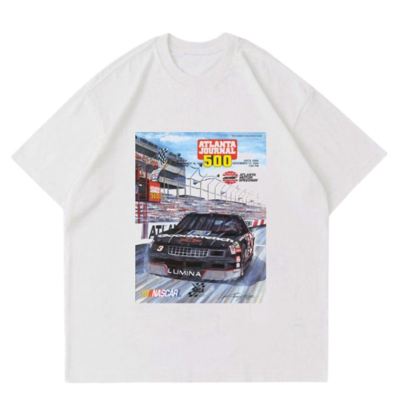KAOS VINTAGE NASCAR RUMBLE ATLANTA JOURNAL | T-SHIRT RACING CAR WHITE