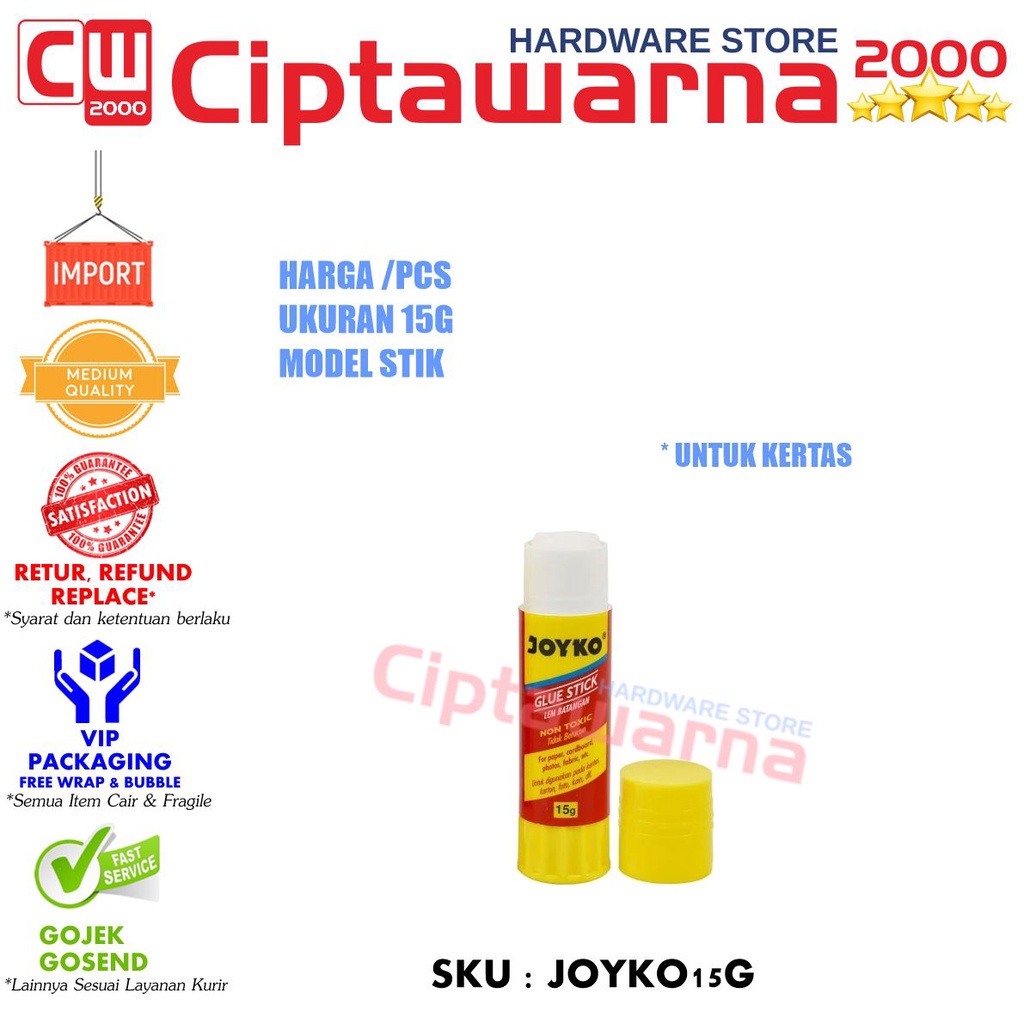 

Lem Kertas Paper Stik Glue Stick Joyko 15 Gram