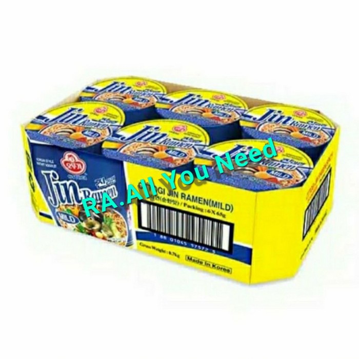 

Ottogi Jin Ramen Mild Taste Cup 1 pak isi 6 pcs