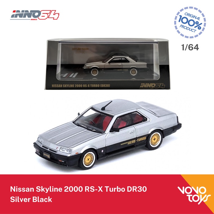 Inno 1/64 Nissan Skyline 2000 RS-X Turbo DR30 Silver / Black Inno64