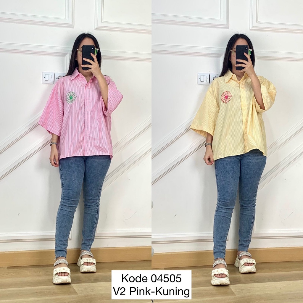 Atasan Baju Kemeja Wanita I Baju Kemeja Oversize Wanita I Kemeja 3 4 Wanita
