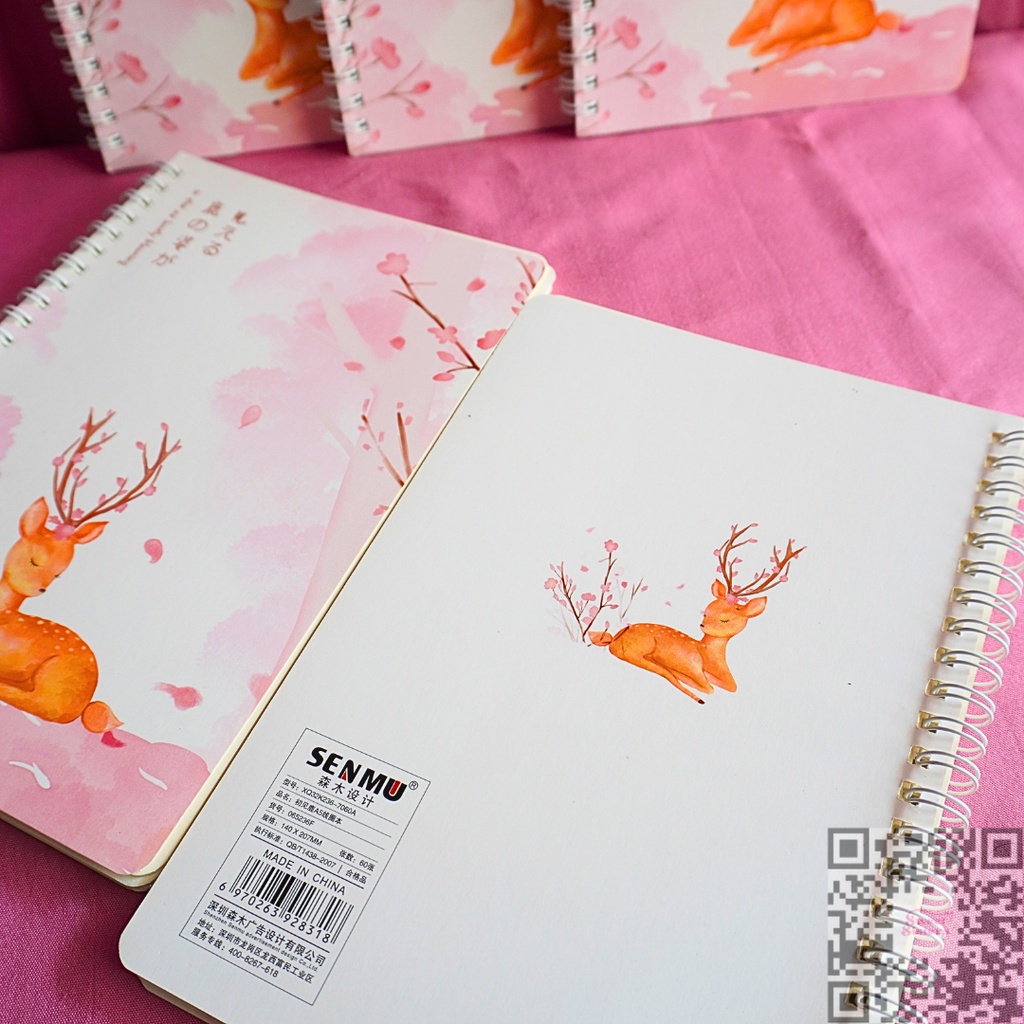 

[RANDOM Cover] Buku Catatan Harian Tulis 60 Lembar Notebook Sitting Deer Spiral A5 Hard Cover Aesthetic Diary Journal