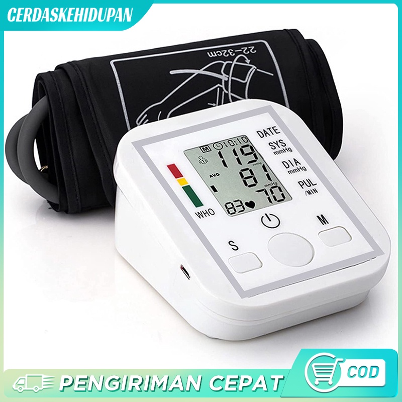 Pengukur Tekanan Darah / Tensi Darah Tensimeter Digital / Blood Pressure Monitor / Electronic Sphygmomanometer Tensimeter Lengan Atas Dengan Suara Alat Cek Tekanan Darah Otomatis
