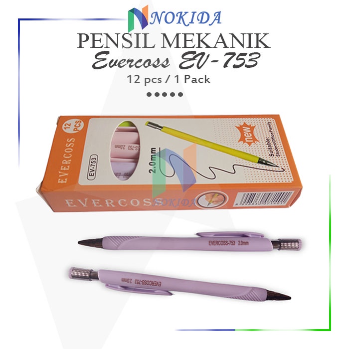 

Nokida Pinsil Mekanik Evercoss EV-753 / Pensil Tulis Gambar Isi Ulang / Pinsil Sekolah Kerja 1 Pack Murah