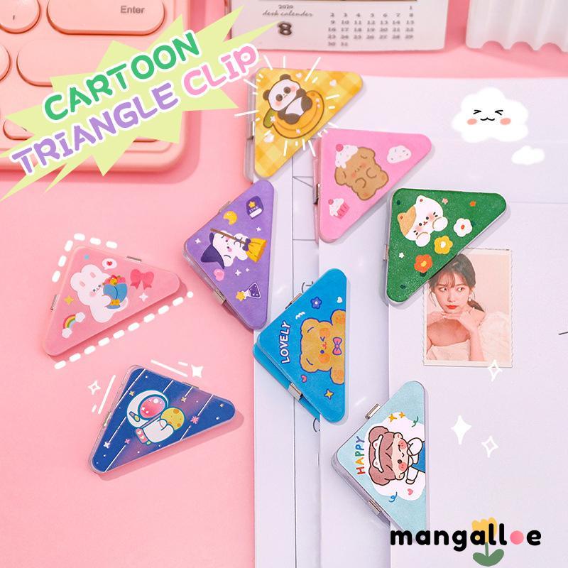 Lucu Kartun Segitiga Klip Siswa Bahan Buku Klip Sudut Folder Tiket Alat Tulis -MG