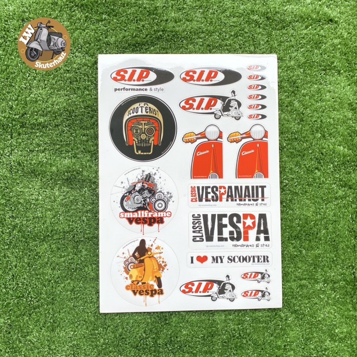 

[LK-0528] Sticker Stiker Set by SIP Scootershop Germany - Putih (Vespa)