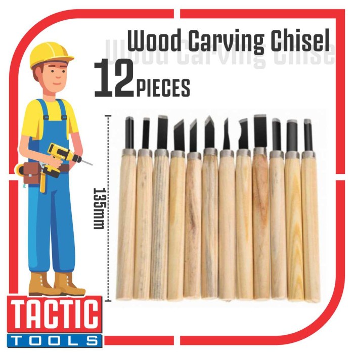 

Pisau Pahat Ukir Set 12 Pcs / Wood Carving Chisel