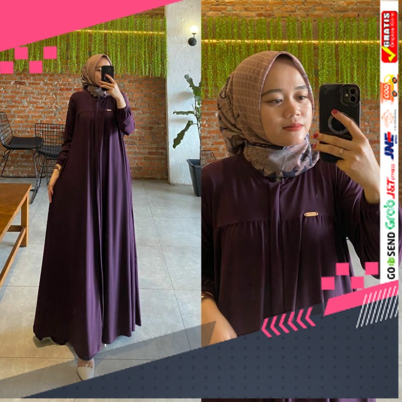 BAJU GAMIS MODEL BARU TERMURAH STYLE TRENDY /GAMIS JERSEY PREMIUM model AMORI DRESS ABAYA | RFILLY