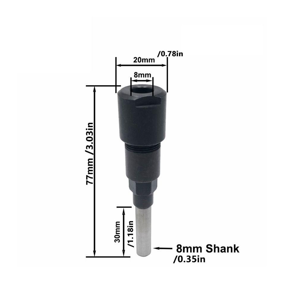 Lanfy Router Collet Extension 1PC 1per2 &quot;Shank Router Bit Collet Holder Converter Collet Woodworking Alat Pemotong Milling