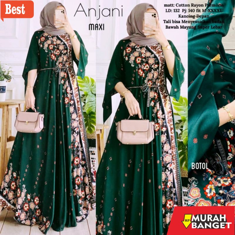 GAMIS RAMADHAN TERBARU UNTUK WANITA- ellora maxi dress arken gamis rayon premium gamis jumbo ld 130 