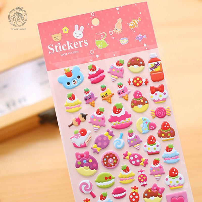 Sticker Kartun 3D Stiker Kreatif Lucu Hewan Buah Untuk Scrapbook Stiker Dekorasi Ponsel L