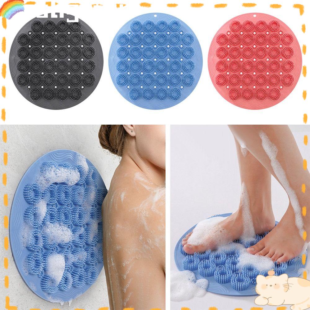 Solighter Sikat Cuci Kaki Berguna Shower Pijat Non-Slip Pijat Kaki Pad Gosok Pengisap Punggung Sikat