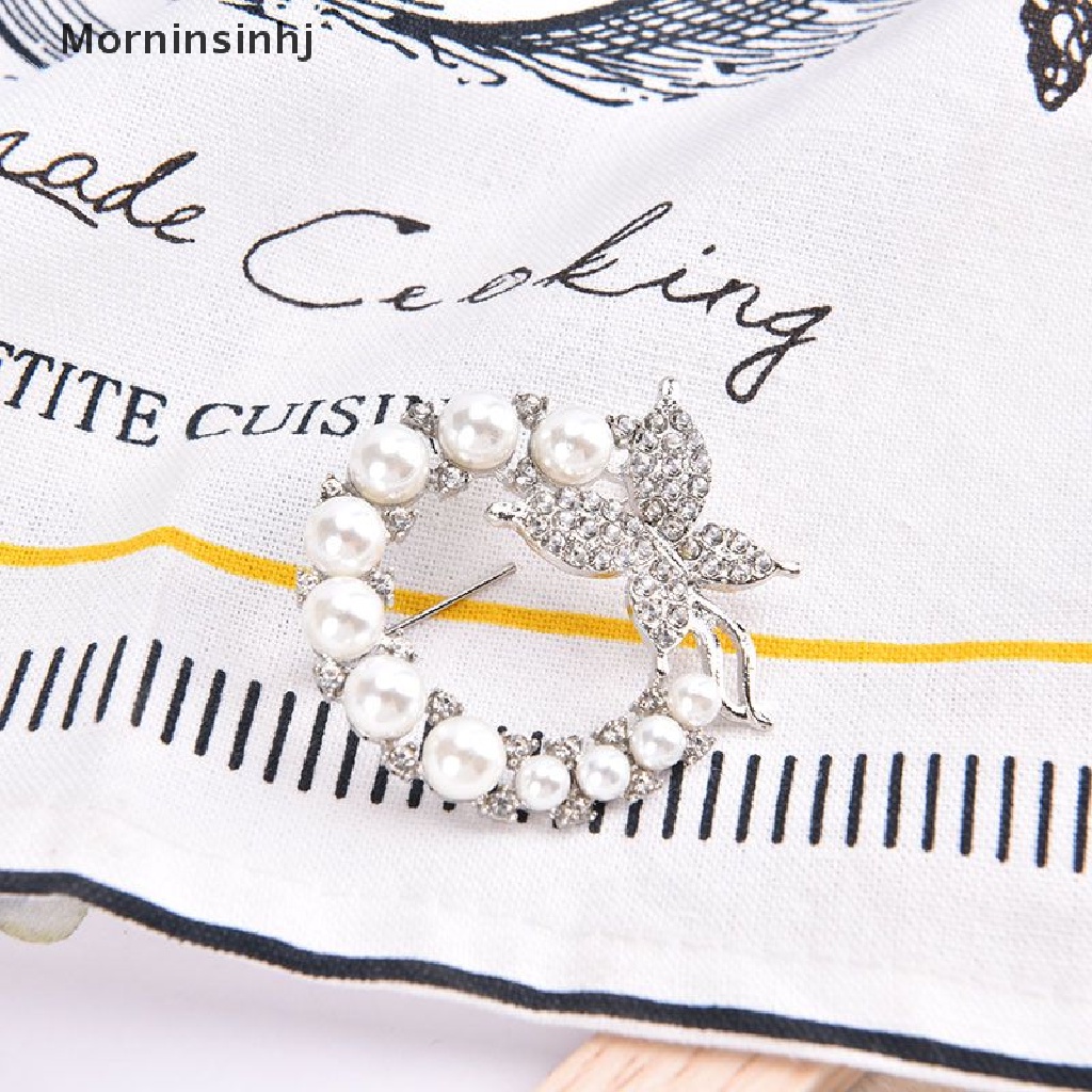 Mornin Bros Lingkaran Mutiara Dan Berlian Imitasi Untuk Baroque Trendy Elegan Butterfly Brooch id