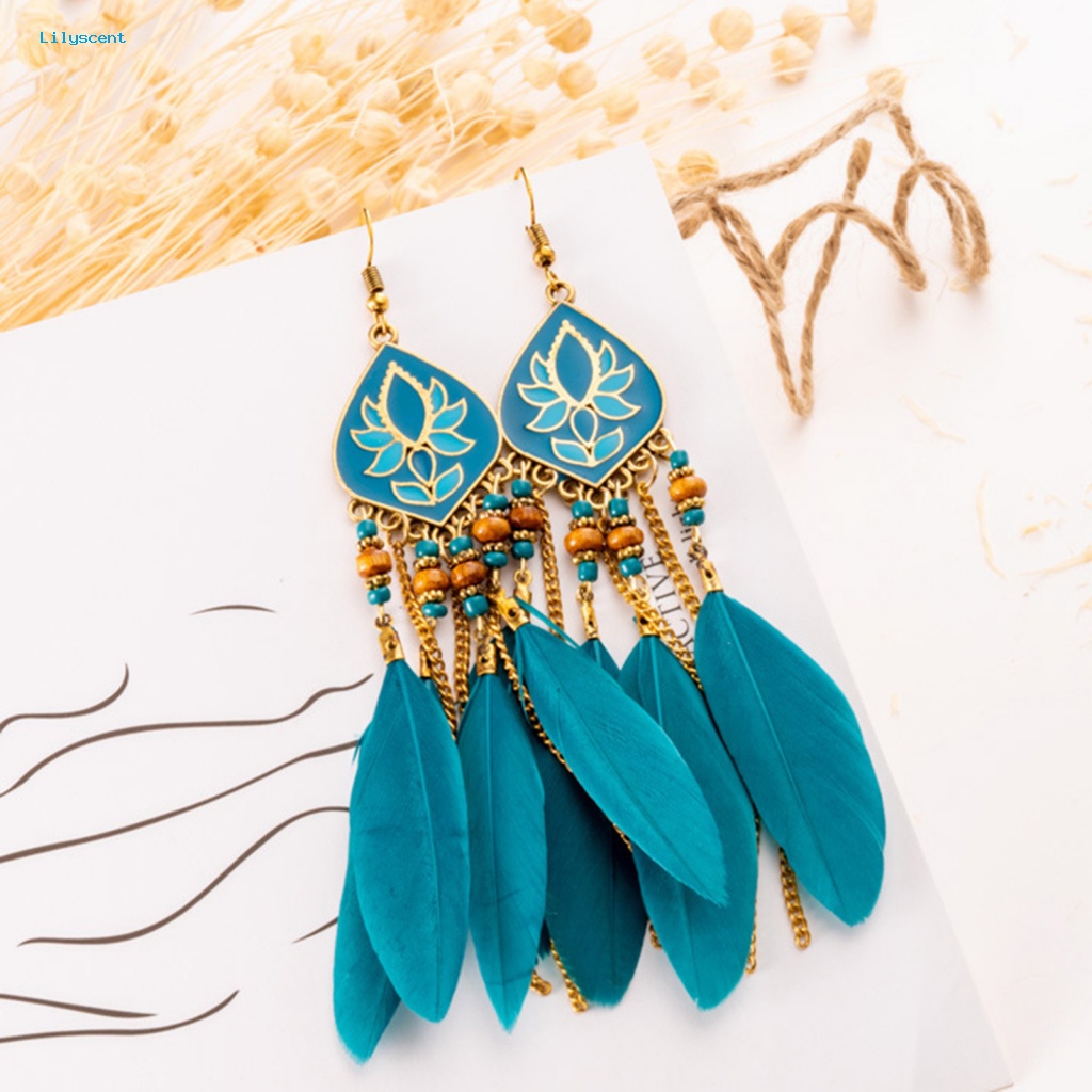 Lilyscent 1pasang Liontin Telinga Ringan Untuk Pakaian Sehari-Hari Fashion Anting Rumbai Elegan