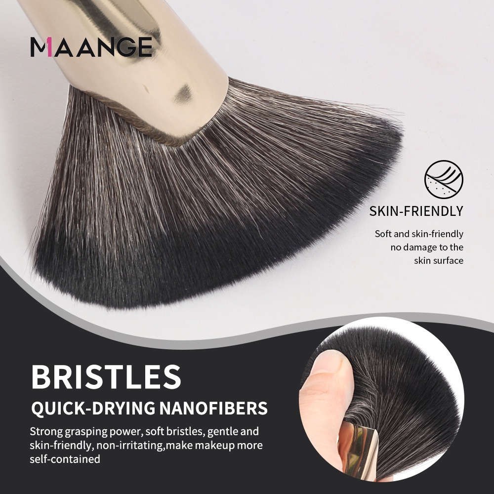 MAANGE 1PCS Brush Make Up Premium Kuas Kontur Sabit / Kuas Alis / Eyeliner Brush / Kuas Bibir Bulat / Kuas Bedak Perona Pipi Foundation Bulu Lembut Dan Halus