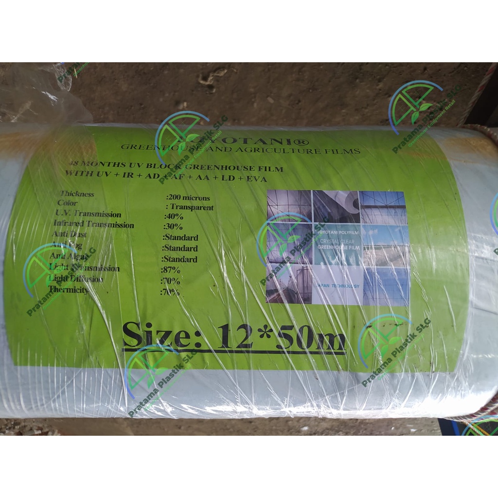 Plastik UV Toyotani Taiwan Lebar 12 Meter x 50 Meter