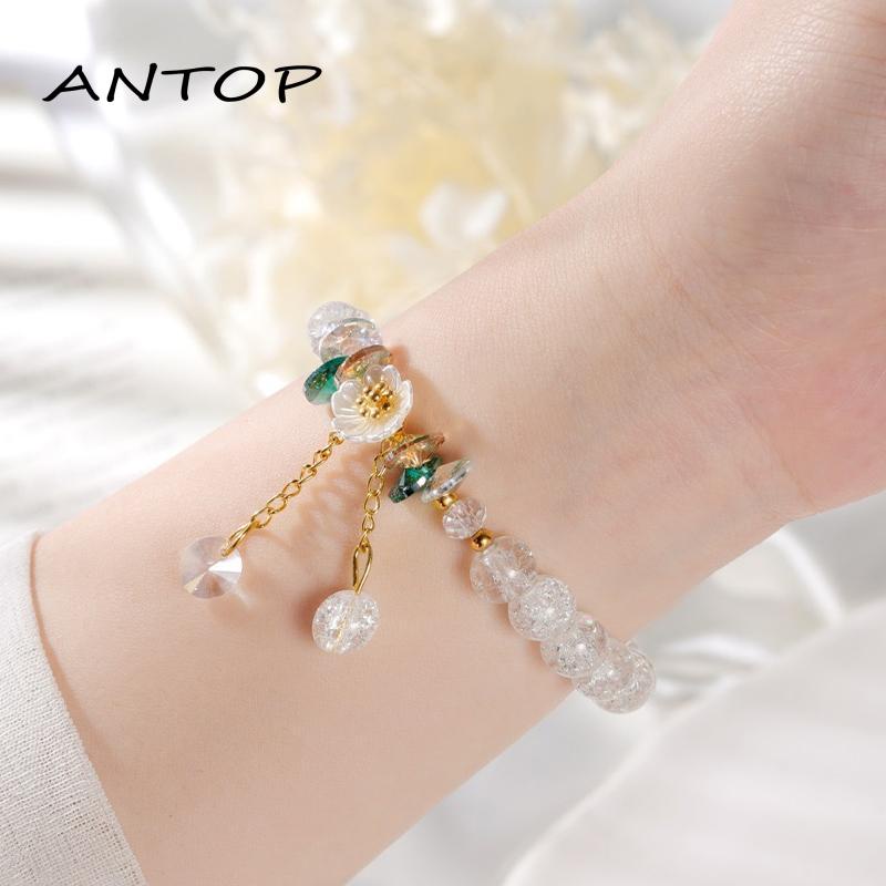 [Antop Termurah] Gelang Transparan Cerah Simple Serbaguna Popcorn Crystal Beaded Bracelet