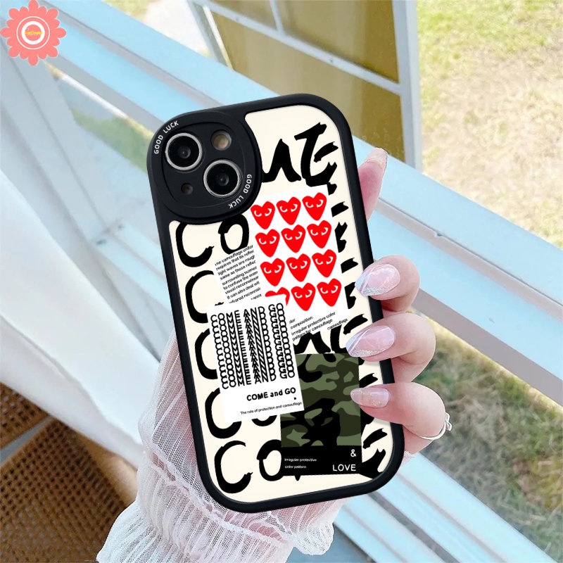 Ins Graffiti Cinta Hati Comme des Garcons Case Realme C53 C55 C12 C35 C30 C15 C31 C30s C21Y C11 C25Y 5 9i 6i 10 Pro 10Pro+ C17 C17 8 5i 7i 6s 6 8i 8 C25s C21 C3 C20 Lembut Sarung Tpu