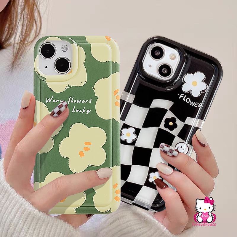 Casing Checkerboard Bunga Keberuntungan Hangat Redmi Note11 9 10 8 11s 10s Note11 Note9 Note10 Note10s Redmi 10A A1 10 10C 9 12C 9A 9T 9C NFC POCO F4 Airbag Soft Cover