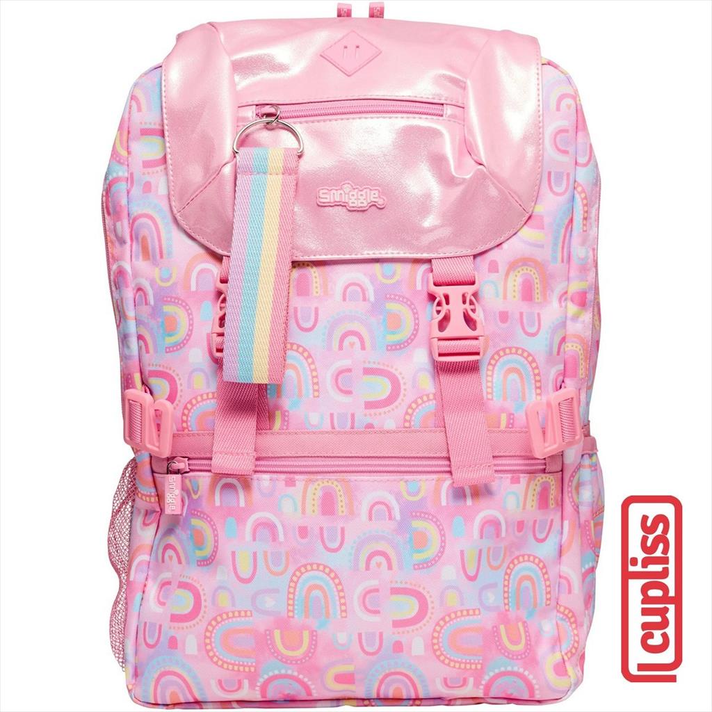 SMIGGLE Backpack 445103 Foldover Bright Pink Bag Tas Anak