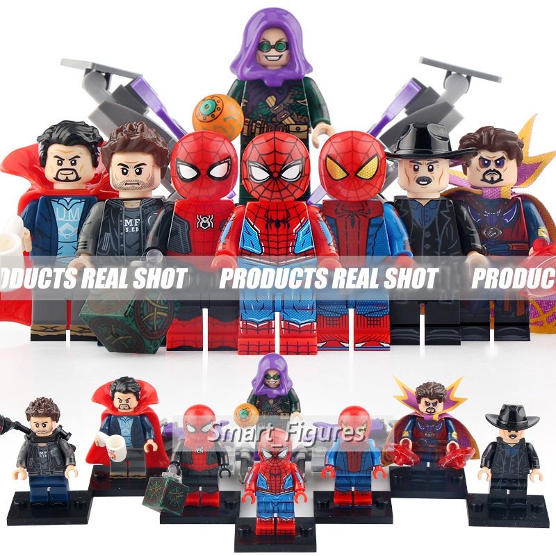 Koleksi Superhero Iron Man Spiderman American Team Hulk Mini Angka Puzzle Rakitan Blok Bangunan Mainan