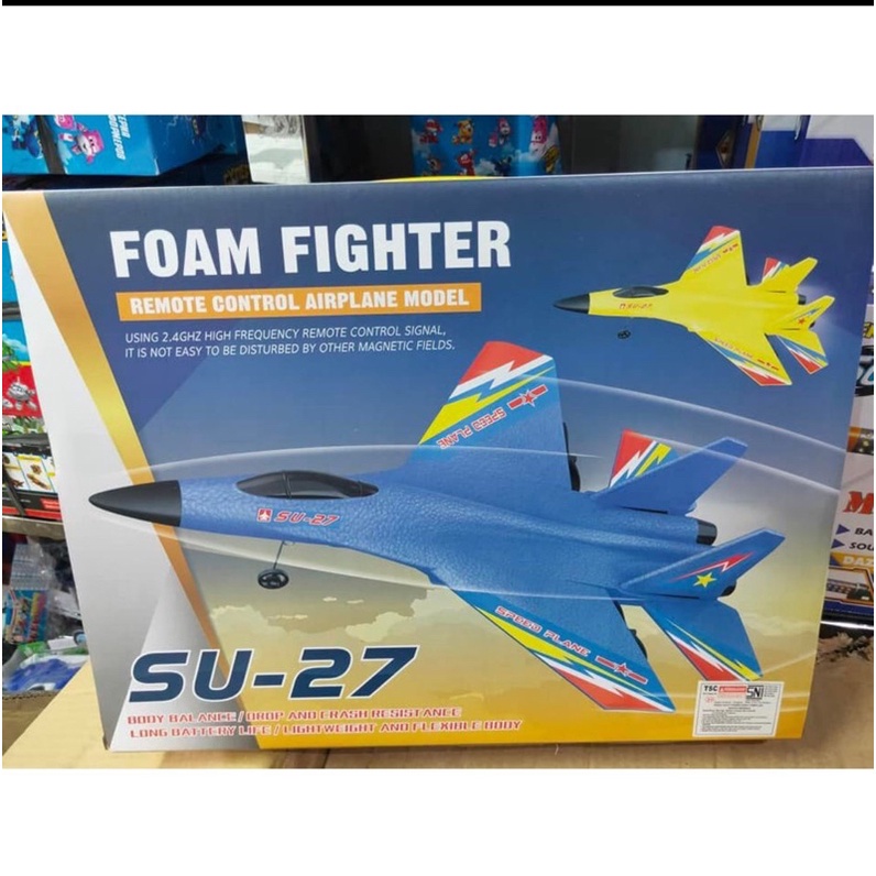 PESAWAT TERBANG FOAM FIGHTER SU-27 PESAWAT REMOT CONTROL / PESAWAT TERBANG GLIDER FOAM