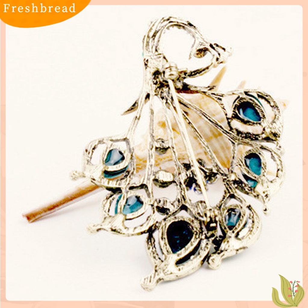 &lt; Freshbread &gt; Bros Berlian Imitasi Dekorasi Berbentuk Merak Alloy Wanita Fashion Brooch Gesper Untuk Syal