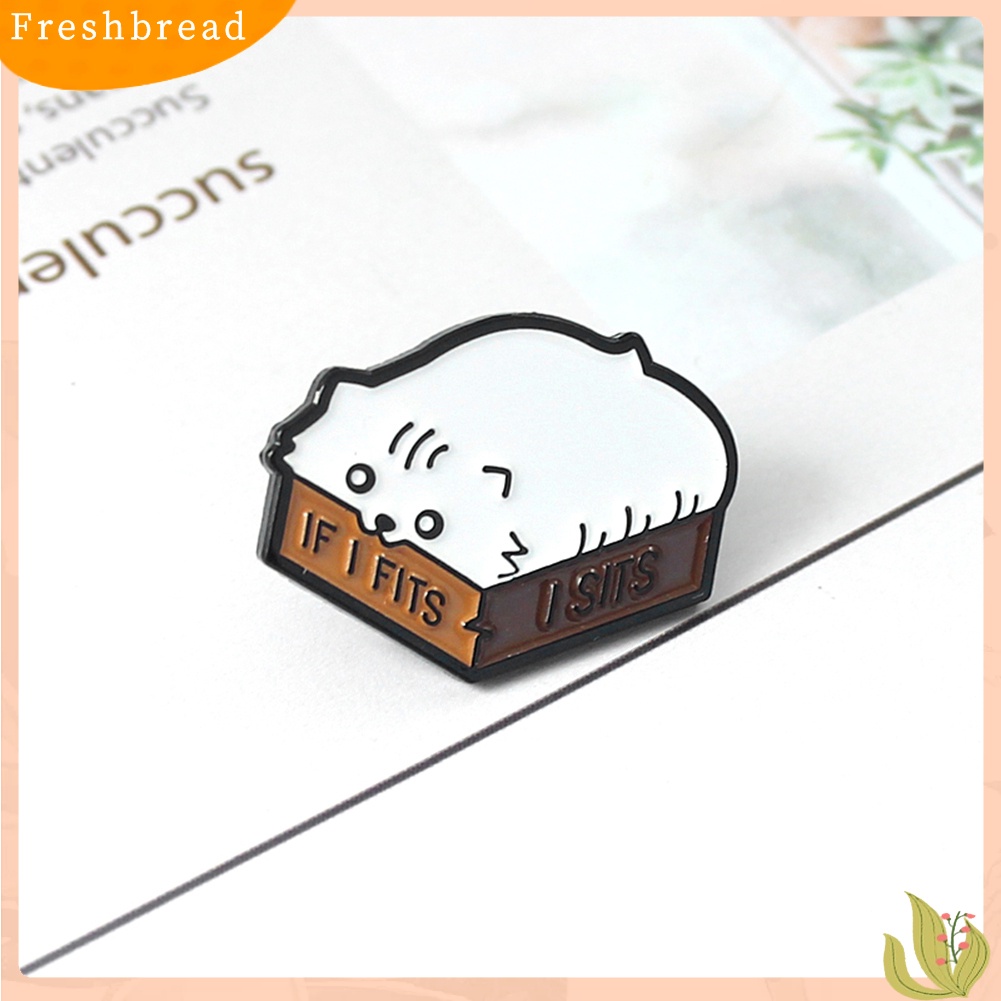 &lt; Freshbread &gt; Kartun Kucing Enamel Huruf Inggris Jika I Cocok I Duduk Bros Pin Kerah Badge Decor