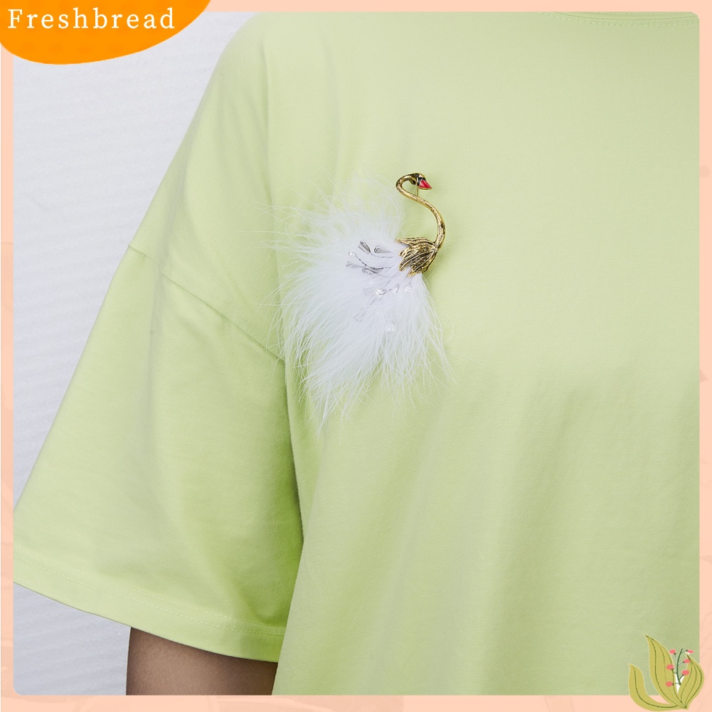 &lt; Freshbread &gt; Unisex Mutiara Imitasi Berlian Imitasi Bulu Burung Hewan Bros Pin Kemeja Kerah Perhiasan