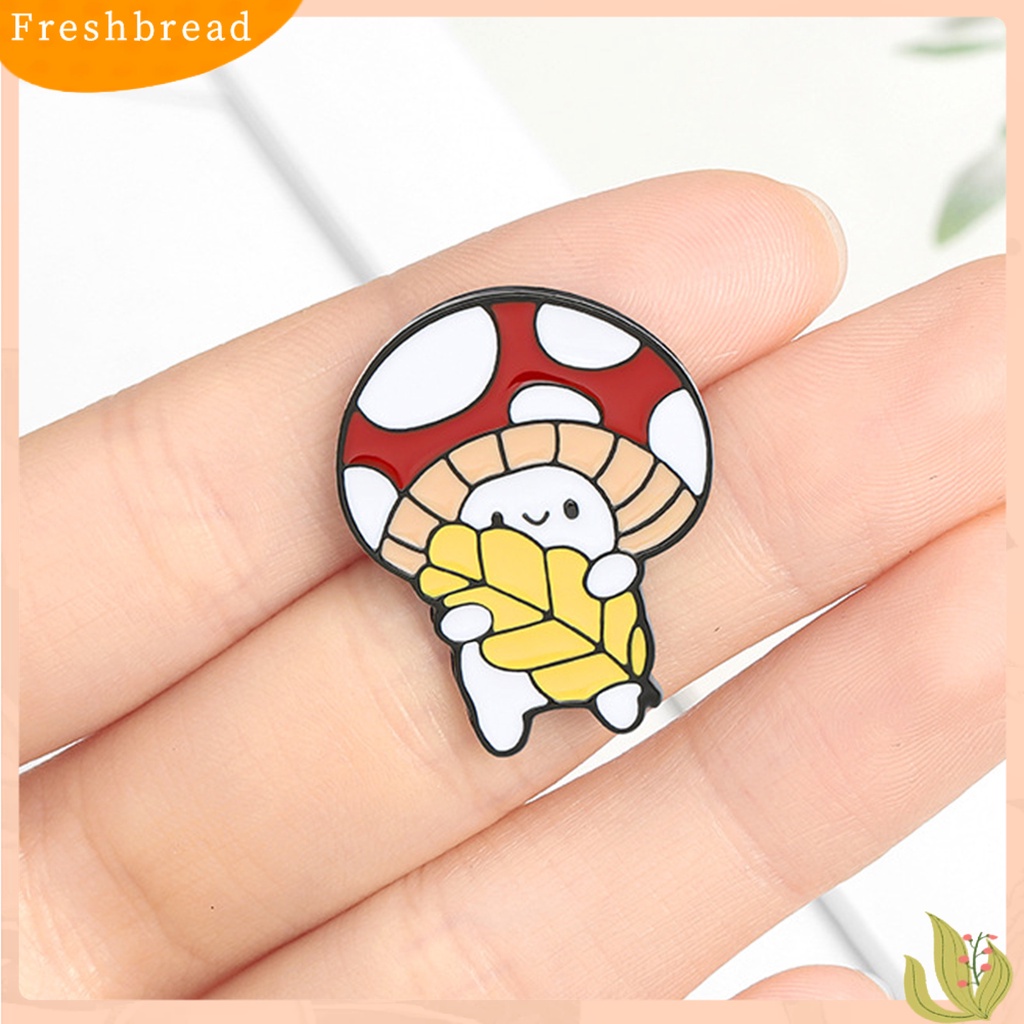 &lt; Freshbread &gt; Bros Anti Kosong Motif Jamur Multicolor Mushroom Bag Pakaian Lapel Pin Untuk Wanita