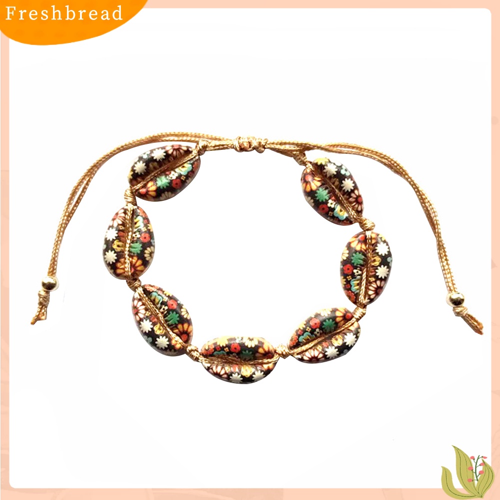 &lt; Freshbread &gt; Hawaii Wanita Musim Panas Pantai Cowrie Kerang Pesona Untai Gelang Bangle Perhiasan