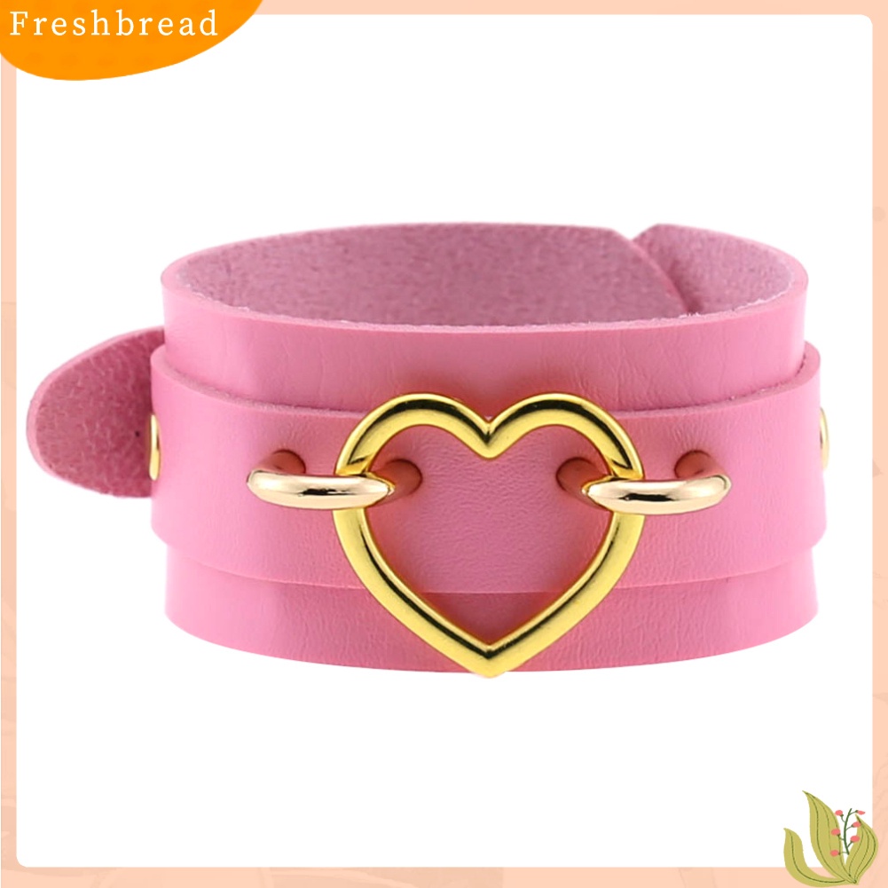 &lt; Freshbread &gt; Punk Wanita Jantung Cincin Double Layer Kulit Imitasi Gelang Bangle Perhiasan Hadiah