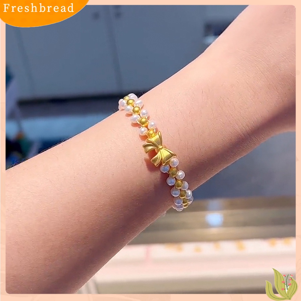 &lt; Freshbread &gt; Gelang Rantai Kepribadian Handmade Beads Adjustable Ikatan Simpul Mutiara Imitasi Tangan Braided Bracelet Perhiasan Aksesori