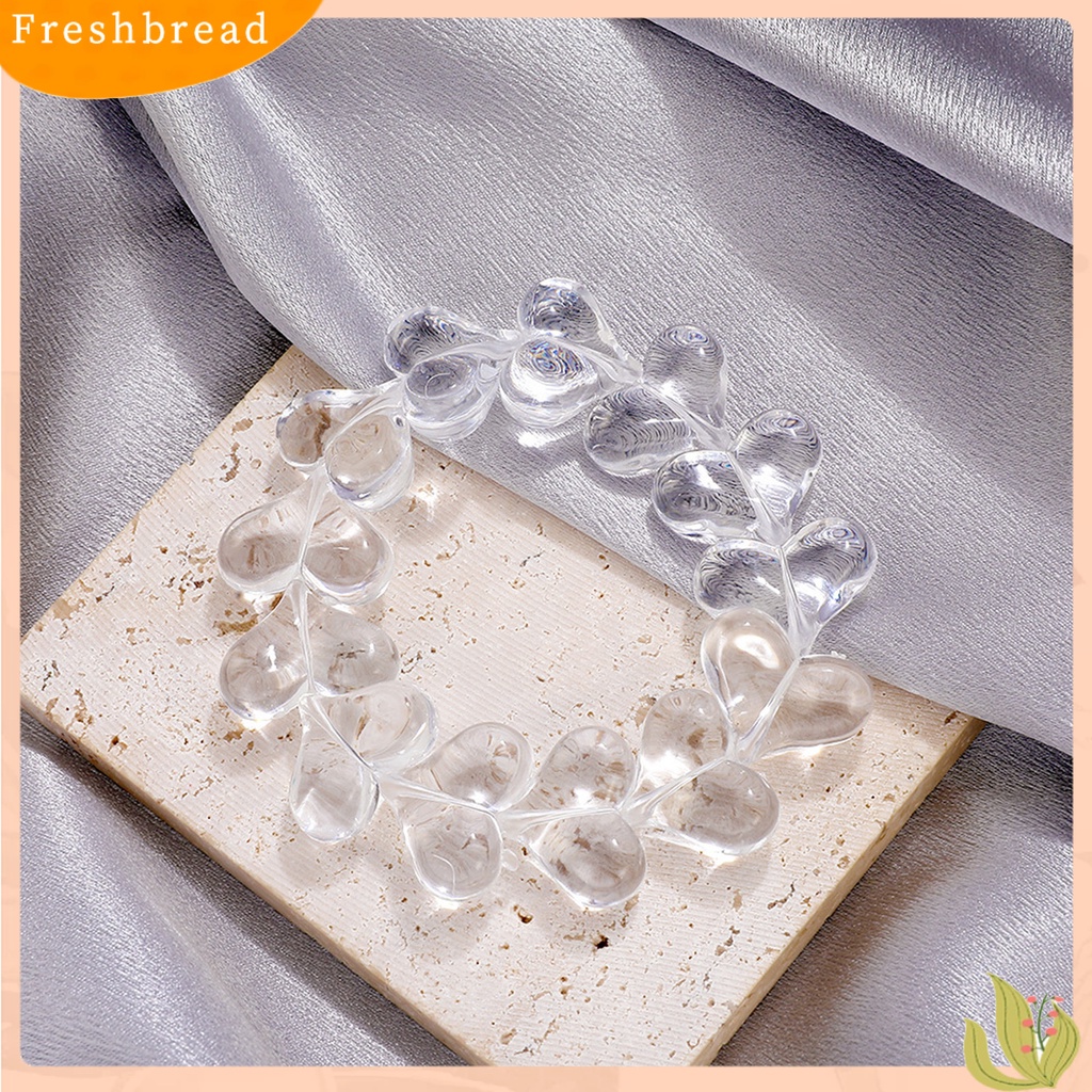 &lt; Freshbread &gt; Wanita Gelang Pengerjaan Halus Berbentuk Hati Transparan Buatan Tangan Minimalis Dekorasi Akrilik Wanita Faux Kristal Beads Bracelet Perhiasan Aksesori