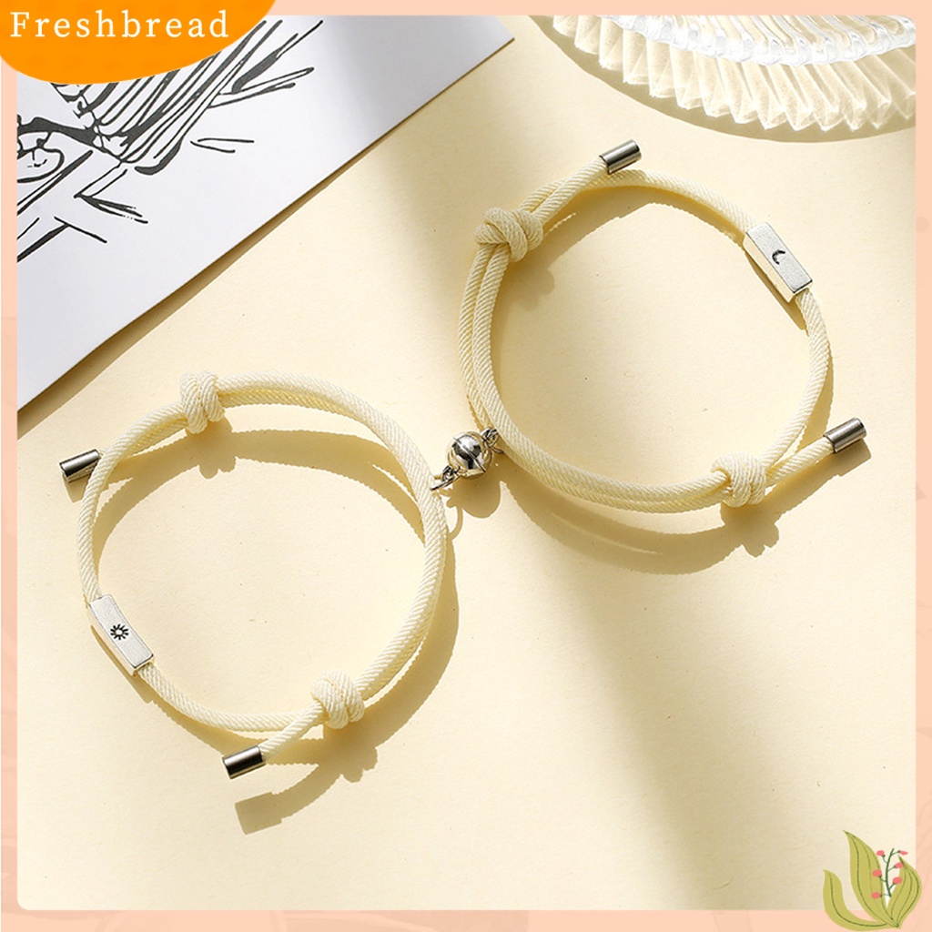 < Freshbread > 1pasang Gelang Mengepang Colorfast Dekorasi Multicolor Opsional Adjustable Gelang Pasangan Untuk Liburan