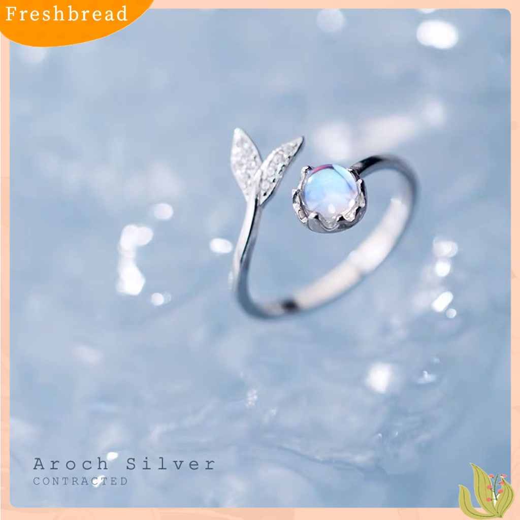 &lt; Freshbread &gt; Wanita Cincin Kreatif Bentuk Tahan Karat Alloy Fashion Ikan Ekor Pembukaan Cincin Untuk Gadis