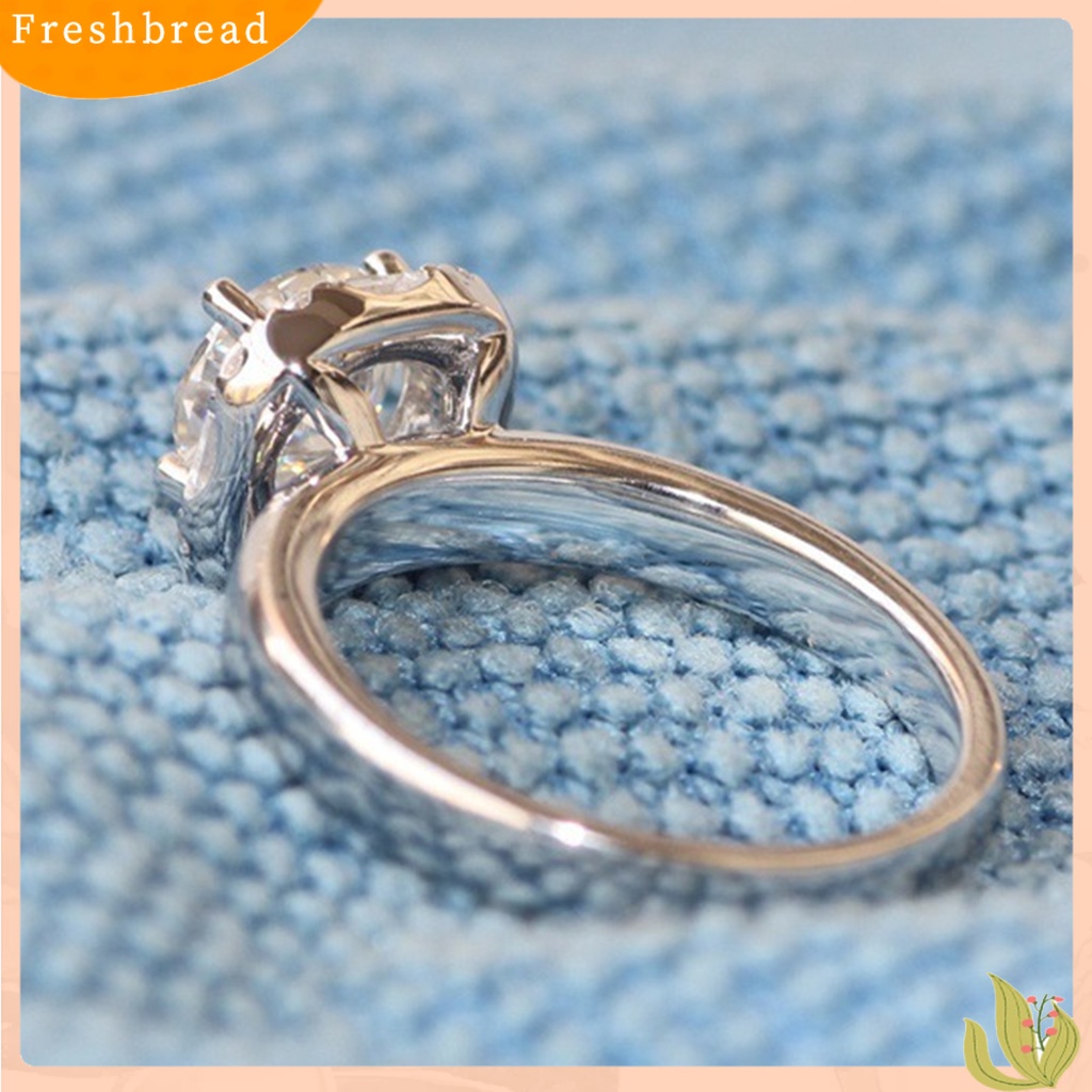 &lt; Freshbread &gt; Wanita Cincin Bulat Geometri Electroplating Halus Anti Luntur Dekorasi Hadiah Berlian Imitasi Mengkilap Pertunangan Pernikahan Ring Untuk Pacaran