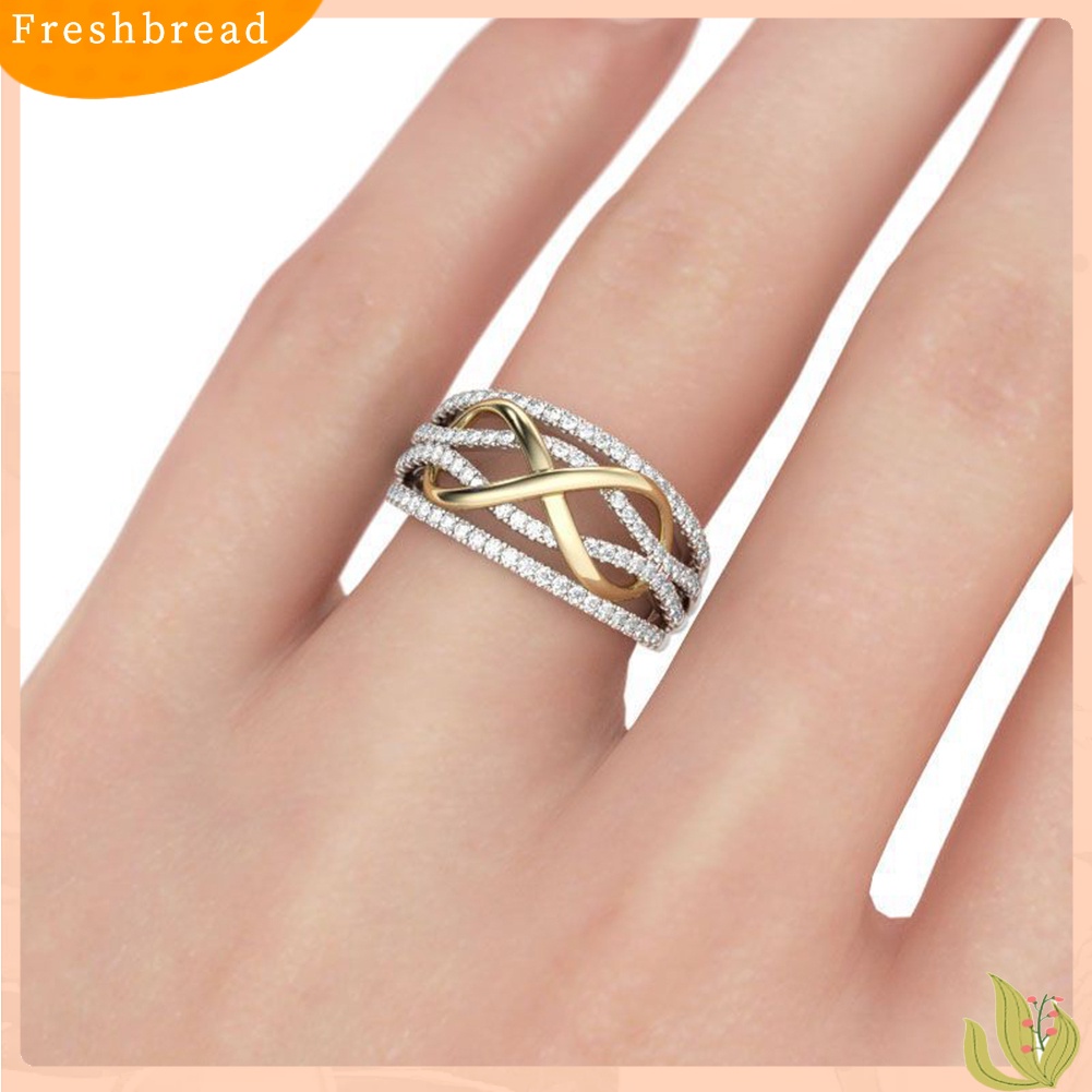 &lt; Freshbread &gt; 8-bentuk Berlian Imitasi Mengkilap Wanita Pernikahan Pertunangan Janji Cincin Perhiasan Hadiah