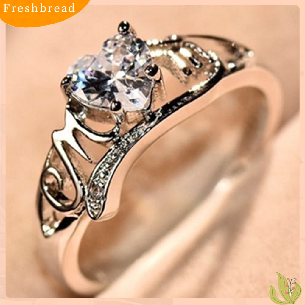 &lt; Freshbread &gt; Cincin Jari Fashion Bahan Alloy Halus Love Heart Ring Untuk Wanita