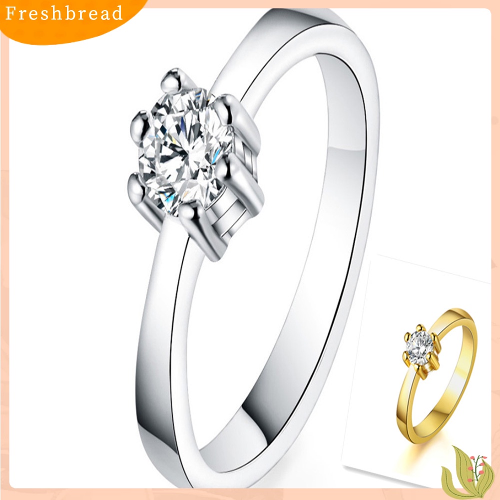 &lt; Freshbread &gt; Fashion Wanita Cubic Zirconia Disepuh Pernikahan Pertunangan Jari Cincin Perhiasan Hadiah