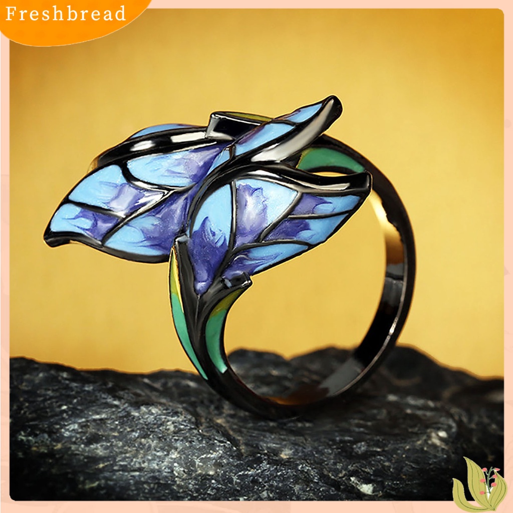 &lt; Freshbread &gt; Dekoratif Good-Looking Female Cincin Hadiah Elegan Warna Campur Kupu-Kupu Cincin Perhiasan Alat Ekstra