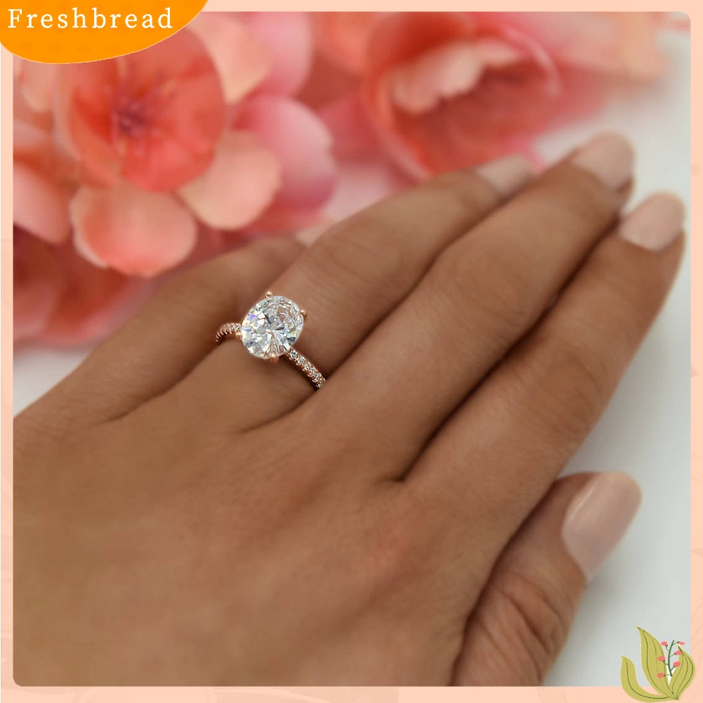 &lt; Freshbread &gt; Kreatif Bentuk Telur Zirkon Bertatahkan Shiny Finger Cincin Pesta Wanita Perhiasan Hadiah