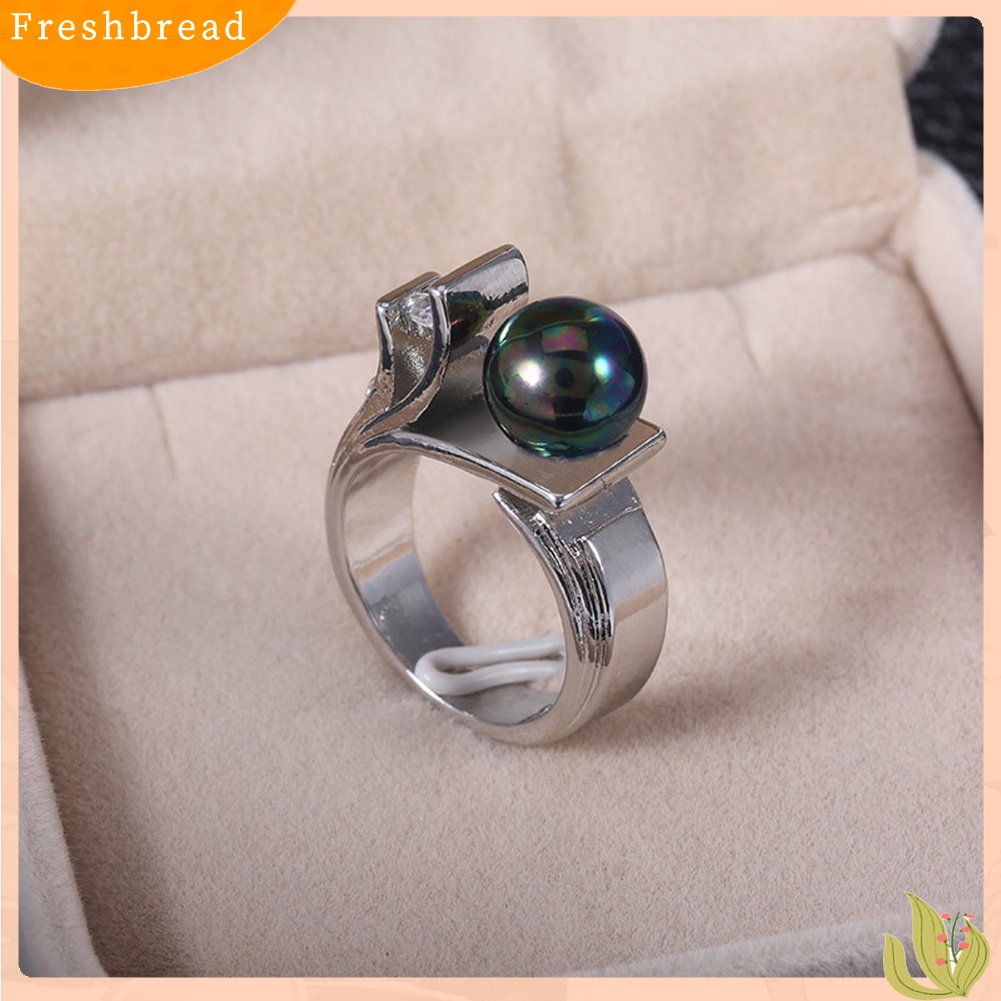 < Freshbread > Fashion Wanita Mutiara Imitasi Geometris Jari Cincin Pernikahan Pertunangan Perhiasan Hadiah
