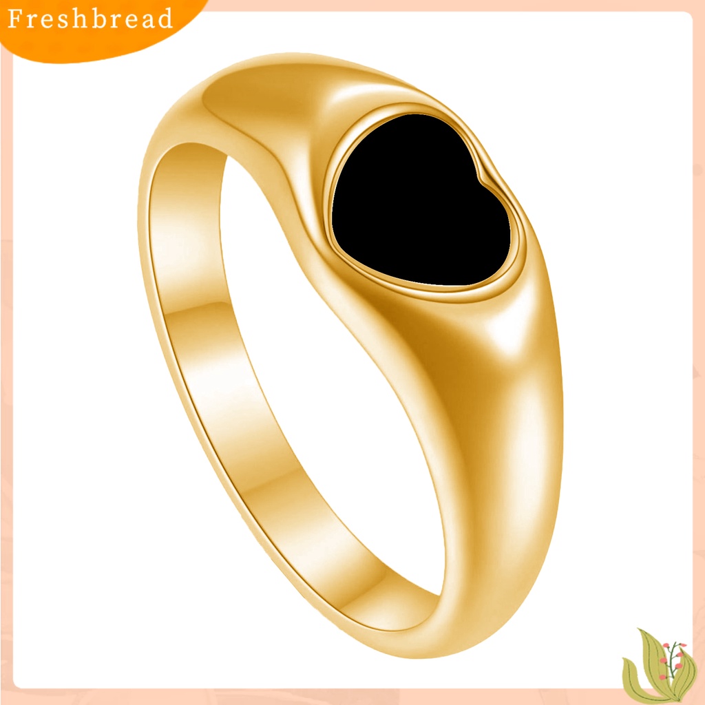 &lt; Freshbread &gt; Jari Cincin Electroplating Geometris Menawan Kilau Terang Tahan Aus Dekorasi Colorfast Wanita Pribadi Jantung Cincin Hadiah Valentine