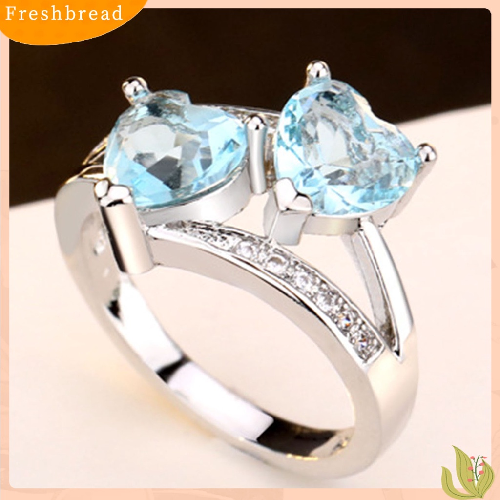 &lt; Freshbread &gt; Cincin Alloy Portable Ringan Dekorasi Jari Logam Kecil Cinta Bentuk Hati Cincin Tunangan Untuk Wanita