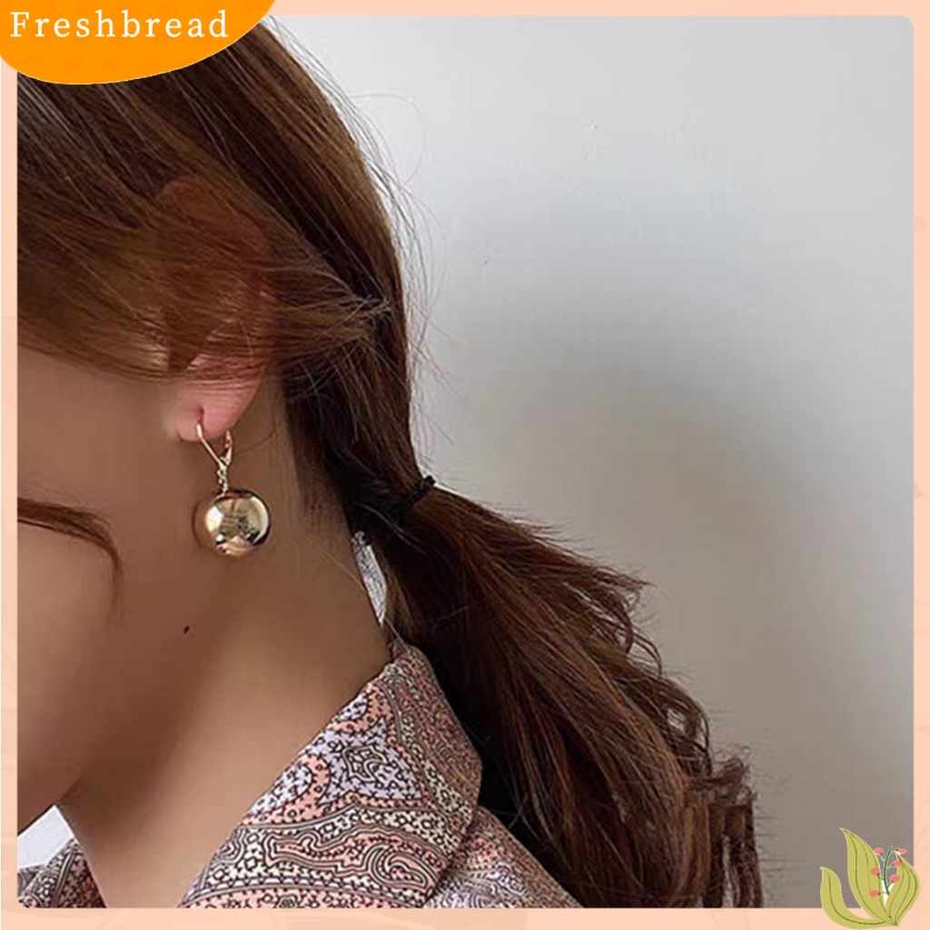 &lt; Freshbread &gt; 1pasang Drop Earrings Elegan Vintage Halus Bulat Kilau Terang Hias Hadiah Wanita Berbentuk Bola Liontin Hoop Earrings Perhiasan Untuk Pakaian Sehari-Hari