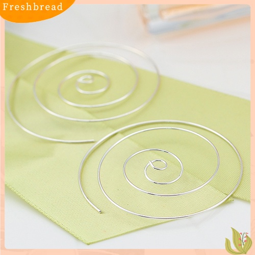 &lt; Freshbread &gt; Wanita Romantis Perak Disepuh Goldplated Earring Bulat Anting Bentuk Spiral