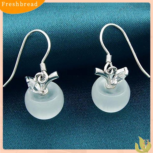 &lt; Freshbread &gt; Wanita Opal Apple Menjuntai925 Sterling Silver Zircon Eardrops Anting Kait