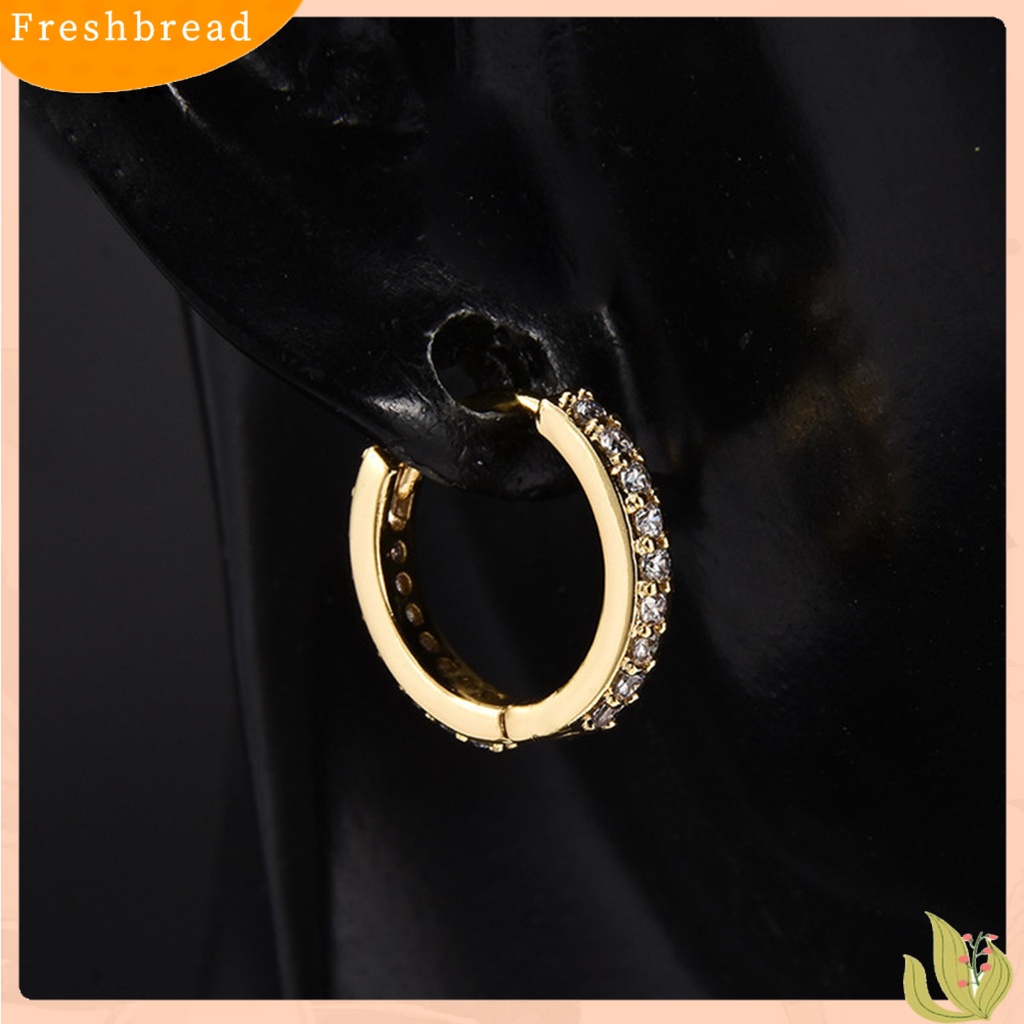 &lt; Freshbread &gt; Anting Wanita Berlian Imitasi Simple Mini Piercing Hoop Studs Earlobe Tragus Lingkaran Untuk Perempuan