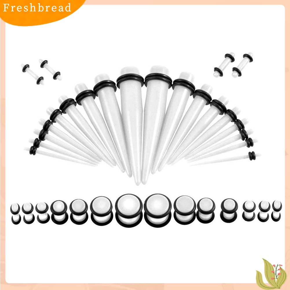 &lt; Freshbread &gt; 36Pcs Unisex Acrylic Cone Spike Ear Plug Expander Tindik Tubuh Perhiasan Dekor